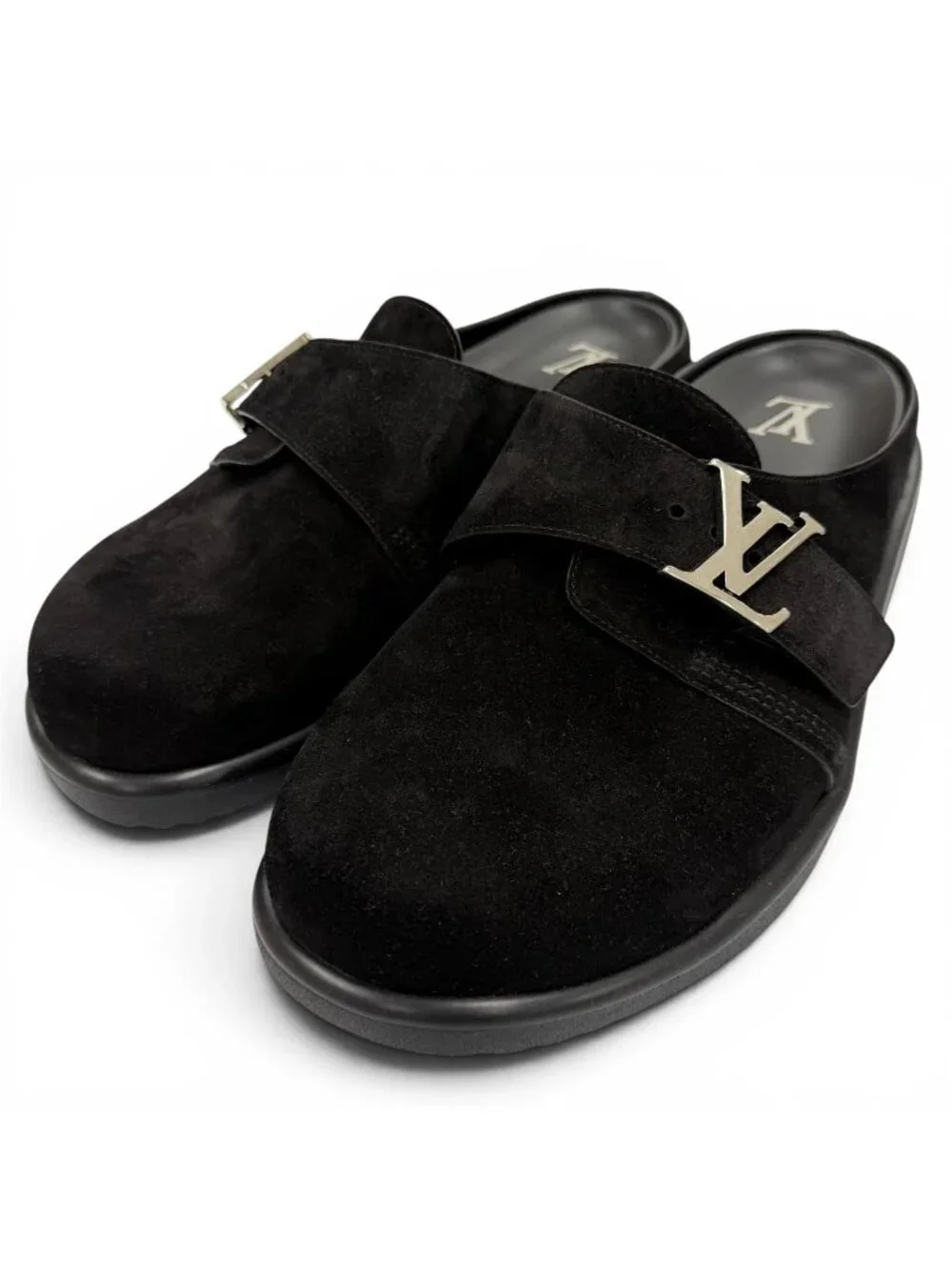 Louis Vuitton Suede Leather Noir LV Easy Sandals 7